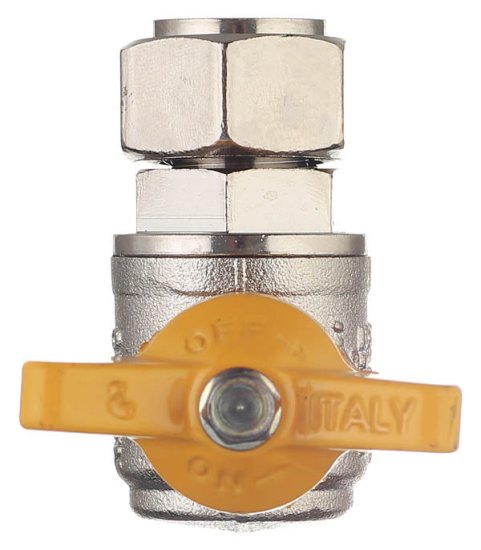 Кран шаровой газовый Tiemme 1/2 ВР(г) х 1/2 НР(ш) бабочка угловой
