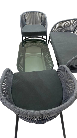 Набор садовой мебели Lazuno Lara ротанг серый столик диван кресла 2 шт.