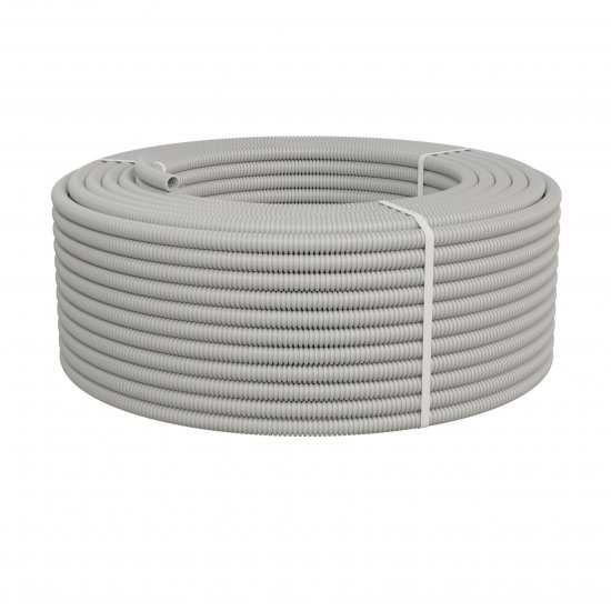 Труба гофрированная Lexman ПВХ D20 мм 100 м легкая цвет серый