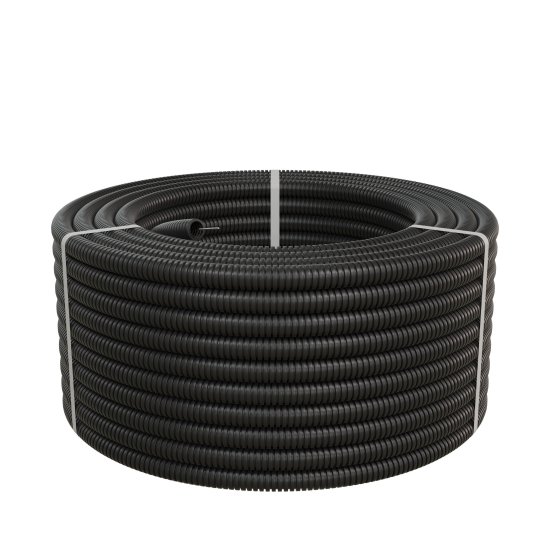 Труба гофрированная Lexman ПНД D20 мм 50 м легкая цвет черный