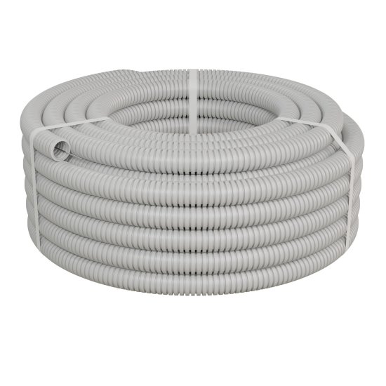 Труба гофрированная Lexman ПВХ D25 мм 25 м легкая цвет серый