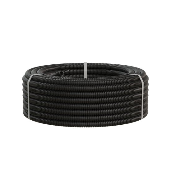 Труба гофрированная Lexman ПНД D16 мм 25 м легкая цвет черный