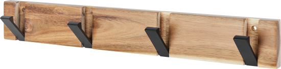 Вешалка настенная Ply 4 крючка 49.5x7 см цвет черный