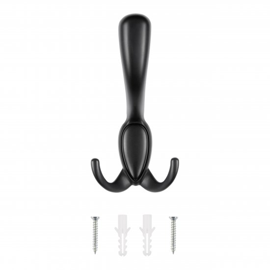 Мебельный крючок N00-N00-MB 20 см ЦАМ черный