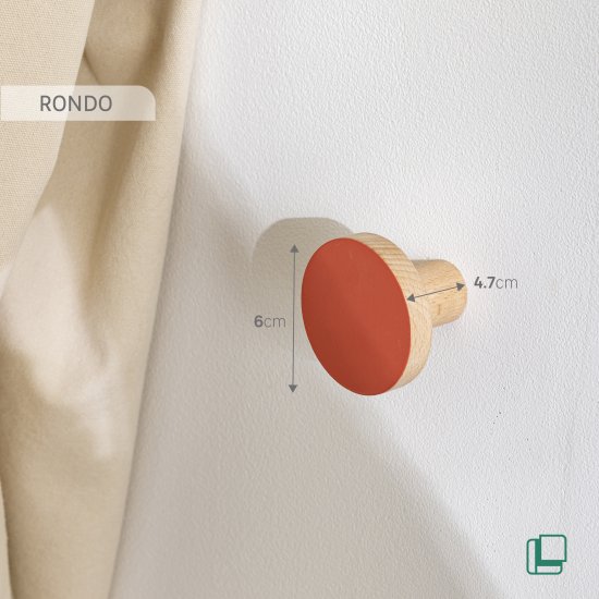 Вешалка настенная Rondo Coctail 1 крючок 6x6x4.7 см цвет красный