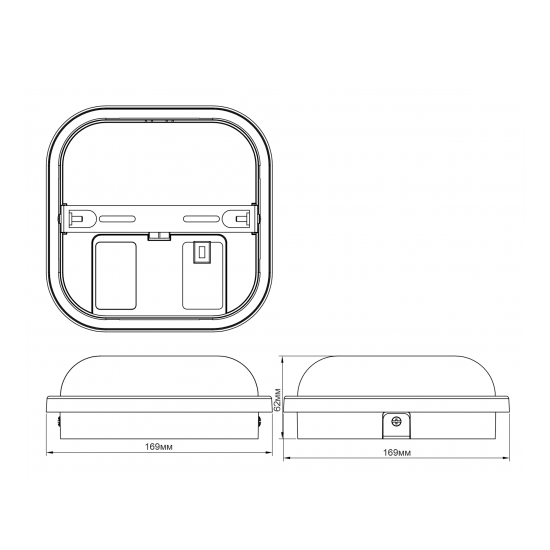Светильник настенно-потолочный утилитарный светодиодный SBL WH 15 Вт квадрат цвет белый