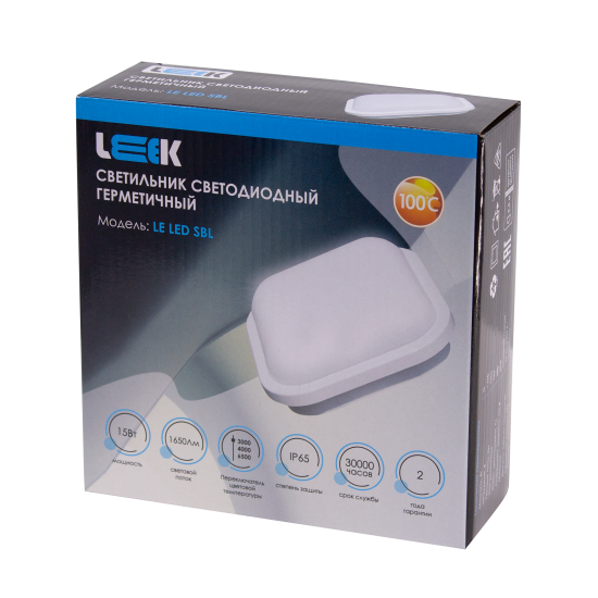 Светильник настенно-потолочный утилитарный светодиодный SBL WH 15 Вт квадрат цвет белый