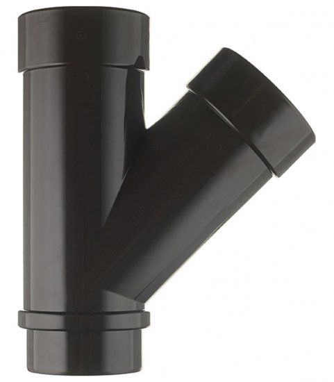 Тройник трубы Docke Lux пластиковый d100 мм 45° шоколад RAL 8019