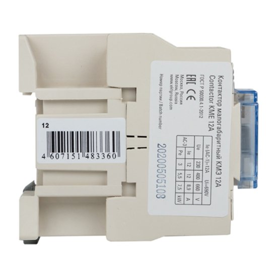 Контактор модульный EKF PROxima КМЭ (ctr-s-12-220) 230-240 В 12 А тип AC 1НО малогабаритный