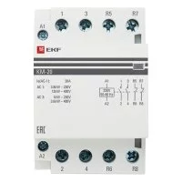Контактор модульный EKF PROxima КМ (km-3-20-22) 230-400 В 20 А тип AC 2NО+2NC