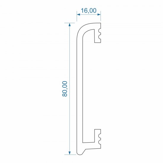 Плинтус напольный Atrium РМ полистирол ударопрочный цвет черный 2000x16x80 мм