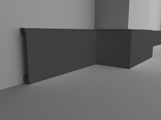 Плинтус напольный Atrium РМ полистирол ударопрочный цвет черный 2000x16x80 мм