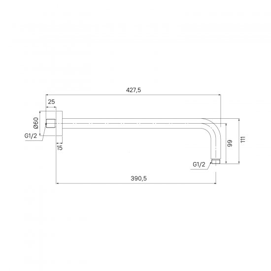 Держатель для верхнего душа Milardo Dale DALSB39M61 цвет хром