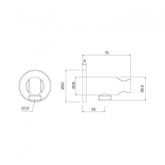 Подключение для душевого шланга Milardo Dale DALBL00M62 цвет черный матовый