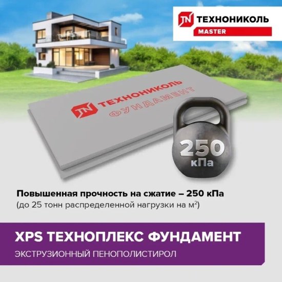Экструдированный пенополистирол Технониколь Техноплекс Фундамент 50х580х1180 мм