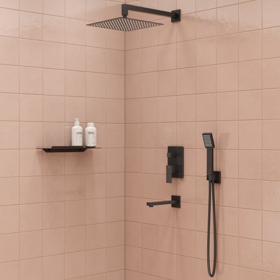 Душевая система Iddis Folk FOLBL03i68 скрытого монтажа цвет черный матовый