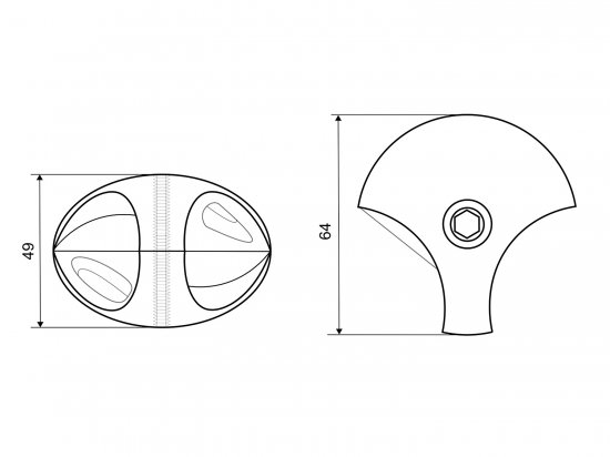 Держатель-краб 2-х труб правый ⌀25 хром