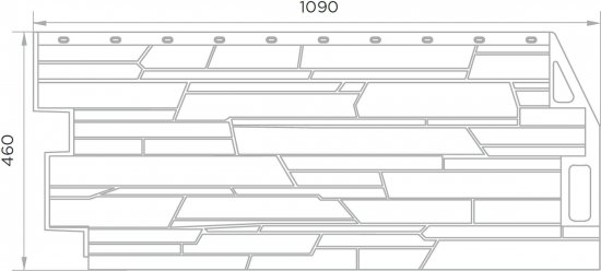 Панель фасадная полипропилен 460x1090 мм цвет белый