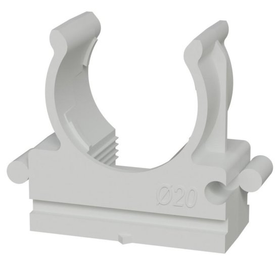 Держатель-клипса для труб Lexman D20 мм цвет серый 50 шт.