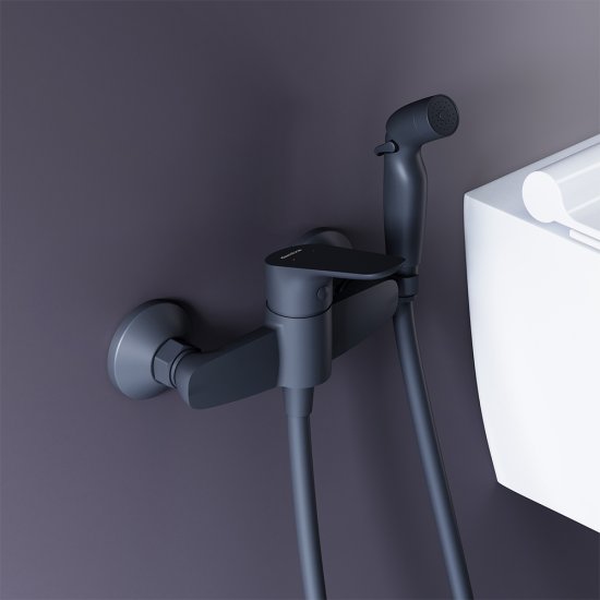 Смеситель с гигиеническим душем Damixa Jupiter черный (778000300)