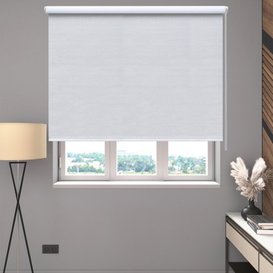 Рулонная штора блэкаут 120х160 см Decofest Каролина белая