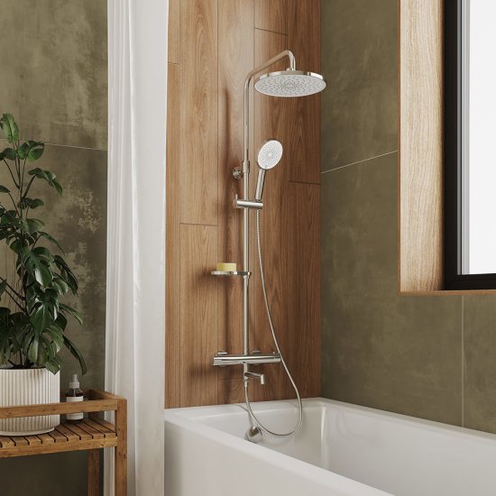 Душевая система Milardo Ideal Spa с верхним душем с лейкой с термостатом хром (ILSSBTHM06)