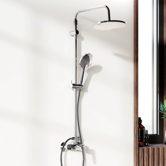 Душевая система Damixa Jupiter с верхним душем с лейкой со смесителем хром (977710000)