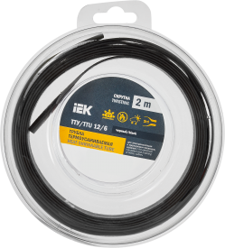 Термоусадочная трубка IEK нг-LS 12/6 мм 2 м цвет черный