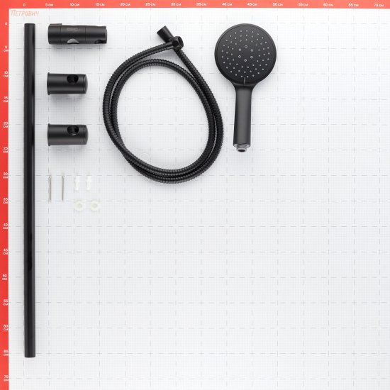 Душевой комплект Esko с лейкой со стойкой черный (SCS855Black)