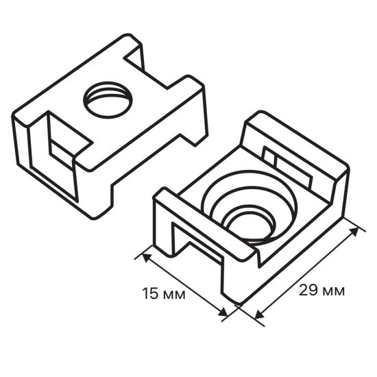 Площадка для крепления стяжек Duwi 29x15 мм нейлоновая белая (10 шт.) (30202 5)