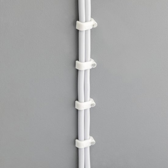 Скобы для крепления кабеля плоские Duwi 10 мм полипропиленовые белые (20 шт.) (30327 5)