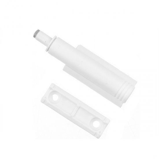 Амортизатор мебельный (демпфер) газовый для плавного закрывания двери белый врезной/внешний