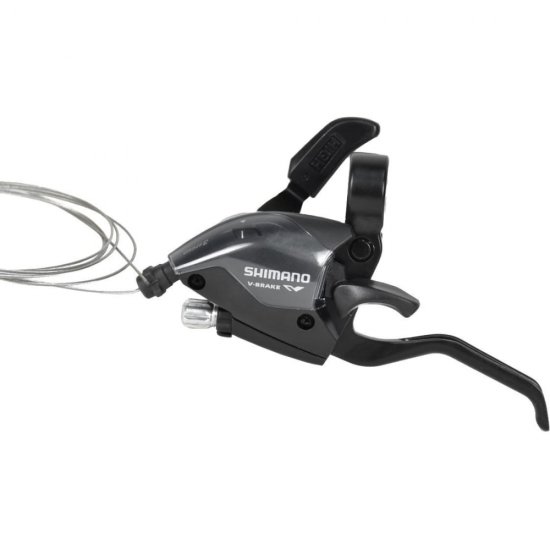 Шифтер/ручка тормоза Shimano ST-EF51-AL2A, левая, 3-пер, трос 1750мм, для V-brake, черная
