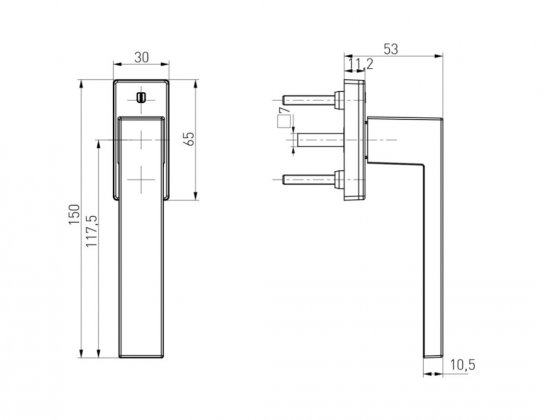 Ручка оконная Internika Dublin 35 мм цвет черный