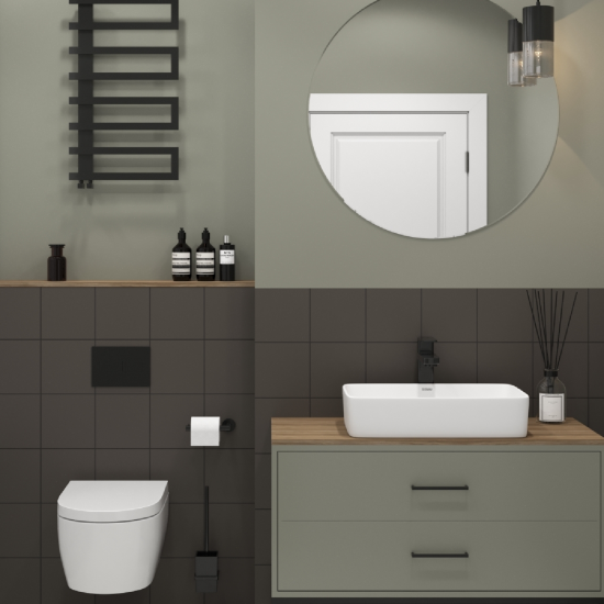 Плитка настенная Axima Вегас 20x20 см 1.04 м² матовая цвет темно-серый