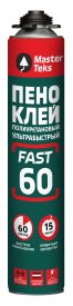 Клей-пена профессиональная Masterteks ультрабыстросохнущая всесезонная 750 мл