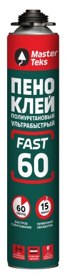 Клей-пена профессиональная Masterteks ультрабыстросохнущая всесезонная 750 мл