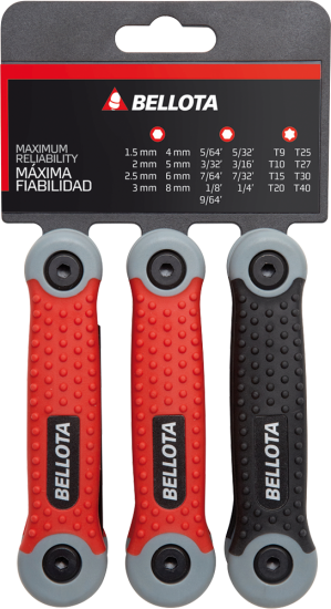 Набор ключей имбусовых шестигранных и Torx Bellota 6455P3 1.5-40 мм, 8 предм.