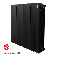 Радиатор секционный Royal Thermo Pianoforte 500/100 8 секций боковое подключение биметалл черный