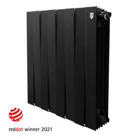 Радиатор секционный Royal Thermo Pianoforte 500/100 8 секций боковое подключение биметалл черный