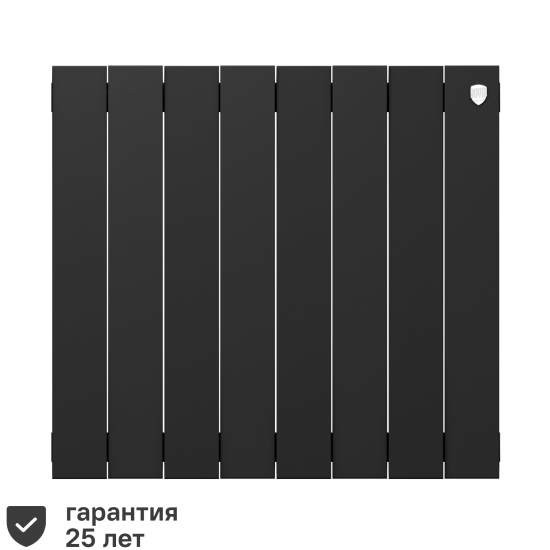 Радиатор секционный Royal Thermo Pianoforte 500/100 8 секций боковое подключение биметалл черный