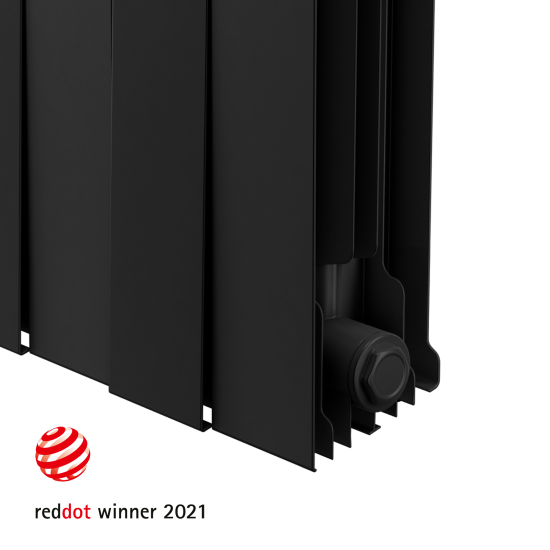 Радиатор секционный Royal Thermo Pianoforte 500/100 8 секций боковое подключение биметалл черный