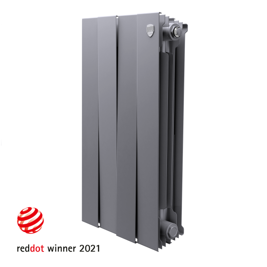 Радиатор секционный Royal Thermo Pianoforte 500/100 4 секции боковое подключение биметалл серый