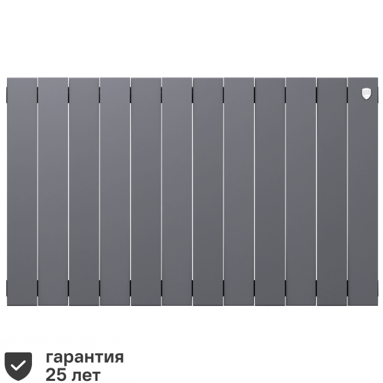 Радиатор секционный Royal Thermo Pianoforte 500/100 12 секций боковое подключение биметалл серый
