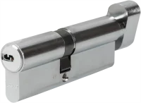 Цилиндр Abus KD6N Z40/K50, 40x50 мм, ключ/вертушка, цвет никель