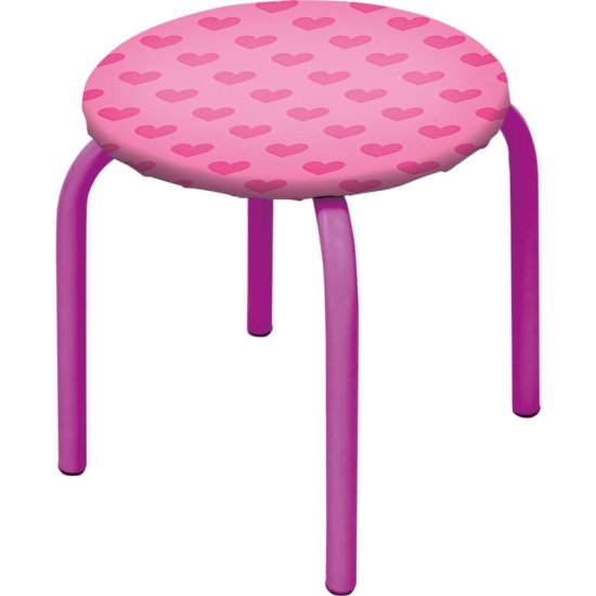 Детский табурет Nika ТМ/2 с сердечками на розовом