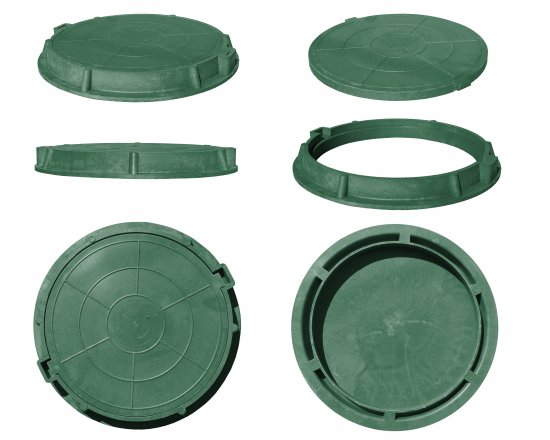 Люк ППК тип Л 580x60 мм до 3 т зеленый полимерпесчаный