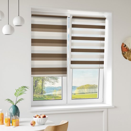 Штора рулонная день-ночь Порто 50x160 см коричневая