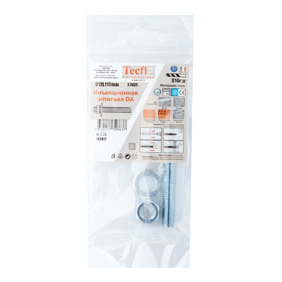 Инъекционная шпилька для химического анкера 12х115 мм Tecfi