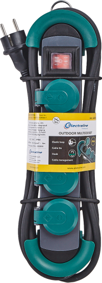 Удлинитель силовой Electraline 4 розетки с заземлением 3x1.5 мм 4 м цвет черный